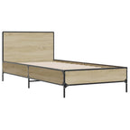Bettgestell Sonoma-Eiche 90x190 cm Holzwerkstoff und Metall