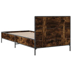 Bettgestell Räuchereiche 90x190 cm Holzwerkstoff und Metall