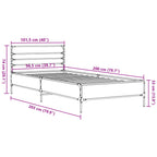 Bettgestell Räuchereiche 100x200 cm Holzwerkstoff und Metall