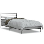 Bettgestell Grau Sonoma 75x190 cm Holzwerkstoff und Metall
