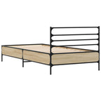 Bettgestell Sonoma-Eiche 90x190 cm Holzwerkstoff und Metall