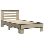 Bettgestell Sonoma-Eiche 75x190 cm Holzwerkstoff und Metall