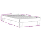 Bettgestell Räuchereiche 75x190 cm Holzwerkstoff und Metall