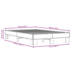 Bettgestell Braun Eichen-Optik 140x190 cm Holzwerkstoff Metall