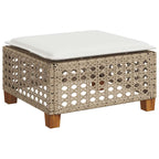 4-tlg. Garten-Sofagarnitur mit Kissen Beige Poly Rattan