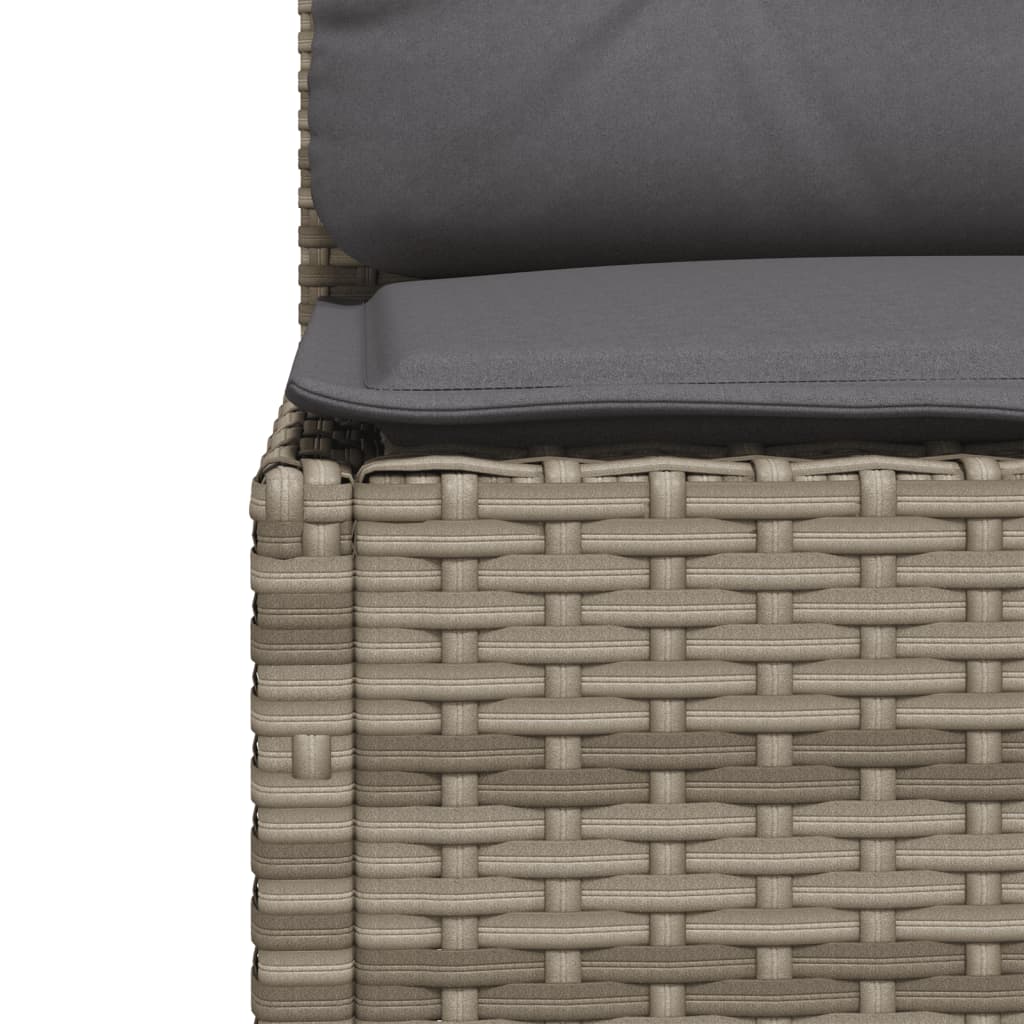 6-tlg. Garten-Sofagarnitur mit Kissen Grau Poly Rattan