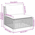 7-tlg. Garten-Sofagarnitur mit Kissen Beige Poly Rattan