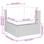 9-tlg. Garten-Sofagarnitur mit Kissen Schwarz Poly Rattan