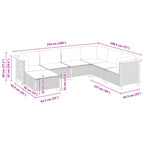 7-tlg. Garten-Sofagarnitur mit Kissen Schwarz Poly Rattan
