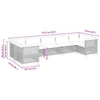 7-tlg. Garten-Sofagarnitur mit Kissen Beige Poly Rattan