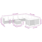 10-tlg. Garten-Sofagarnitur mit Kissen Schwarz Poly Rattan