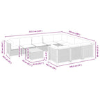 11-tlg. Garten-Sofagarnitur mit Kissen Beige Poly Rattan