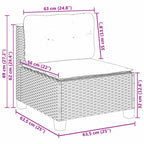 11-tlg. Garten-Sofagarnitur mit Kissen Beige Poly Rattan