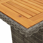 Garten Essgruppe mit Kissen 7 pcs Grau Poly-Rattan