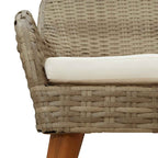 Garten Essgruppe mit Kissen 9 pcs Beige Poly-Rattan