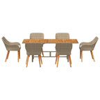 Garten Essgruppe mit Kissen 7 pcs Beige Poly-Rattan