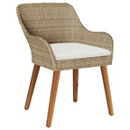 Garten Essgruppe mit Kissen 9 pcs Beige Poly-Rattan