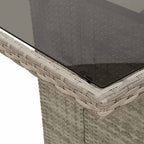 Garten Essgruppe 7 pcs Hellgrau Poly-Rattan