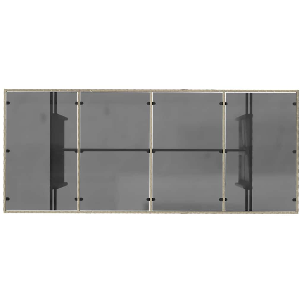 Garten Essgruppe 9 pcs Hellgrau Poly-Rattan