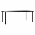 Garten Essgruppe mit Kissen 7 pcs Schwarz Poly-Rattan