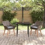 Garten Essgruppe mit Kissen 3 pcs Grau Poly-Rattan