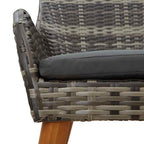 Garten Essgruppe mit Kissen 7 pcs Grau Poly-Rattan