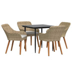 Garten Essgruppe mit Kissen 5 pcs Beige Poly-Rattan