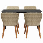 Garten Essgruppe mit Kissen 5 pcs Beige Poly-Rattan