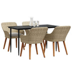 Garten Essgruppe mit Kissen 5 pcs Beige Poly-Rattan