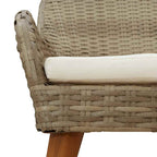 Garten Essgruppe mit Kissen 9 pcs Beige Poly-Rattan