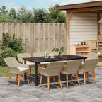 Garten Essgruppe mit Kissen 9 pcs Beige Poly-Rattan