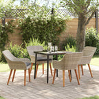 Garten Essgruppe mit Kissen 5 pcs Hellgrau Poly-Rattan