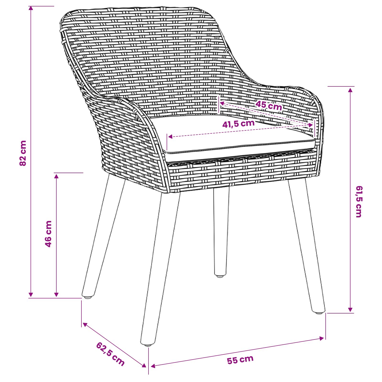 Garten Essgruppe mit Kissen 7 pcs Hellgrau Poly-Rattan