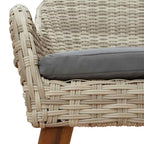 Garten Essgruppe mit Kissen 7 pcs Hellgrau Poly-Rattan