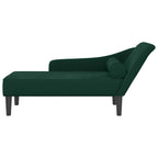 Chaiselongue mit Kissen Dunkelgrün Samt