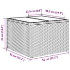 2-tlg. Garten-Sofagarnitur mit Kissen Schwarz Poly Rattan Glas