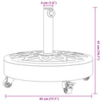 Sonnenschirmständer mit Rollen für Ø38/48 mm Mast 27 kg Rund