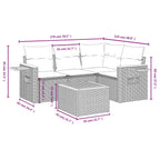 5-tlg. Garten-Sofagarnitur mit Kissen Beige Poly Rattan