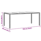 7-tlg. Garten-Essgruppe mit Kissen Grau Poly Rattan