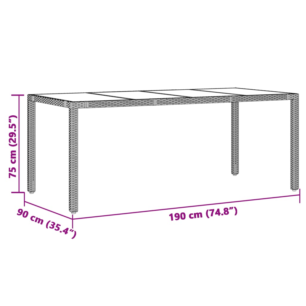9-tlg. Garten-Essgruppe mit Kissen Grau Poly Rattan