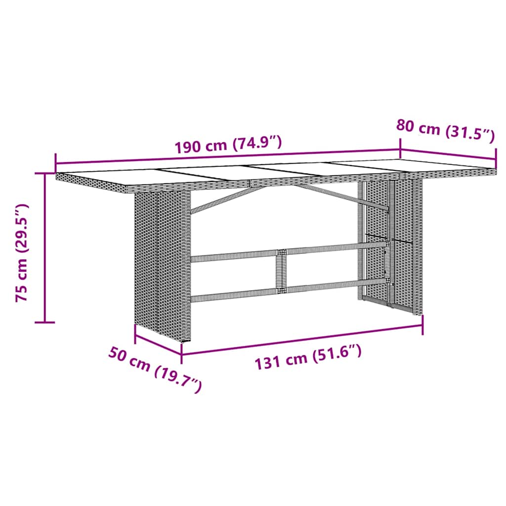 9-tlg. Garten-Essgruppe mit Kissen Grau Poly Rattan