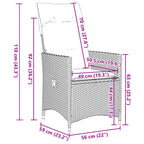 7-tlg. Garten-Essgruppe mit Kissen Beige Poly Rattan