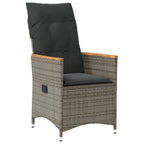 5-tlg. Garten-Essgruppe mit Kissen Grau Poly Rattan