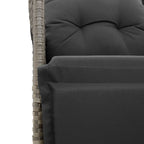 5-tlg. Garten-Essgruppe mit Kissen Grau Poly Rattan
