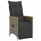 7-tlg. Garten-Essgruppe mit Kissen Grau Poly Rattan