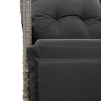 9-tlg. Garten-Essgruppe mit Kissen Grau Poly Rattan