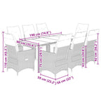 9-tlg. Garten-Bistro-Set mit Kissen Braun Poly Rattan