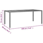 9-tlg. Garten-Bistro-Set mit Kissen Grau Poly Rattan