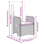 5-tlg. Garten-Bistro-Set mit Kissen Braun Poly Rattan
