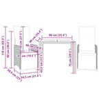 3-tlg. Garten-Bistro-Set mit Kissen Schwarz Poly Rattan